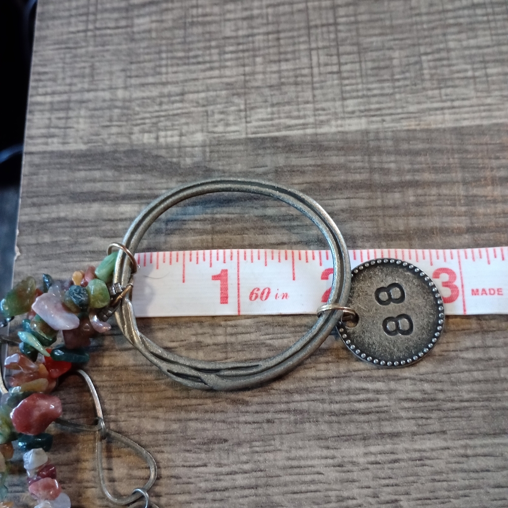 Boho Silver And Multicolor Stone Statement Neckla… - image 3